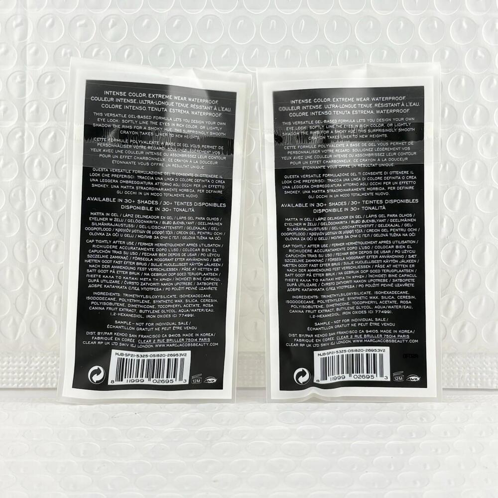 2x Marc‎ Jacobs Highliner Gel Eye Crayon Liner Pencil Eyeliner Blacquer Trvl Sz - Picture 2 of 4